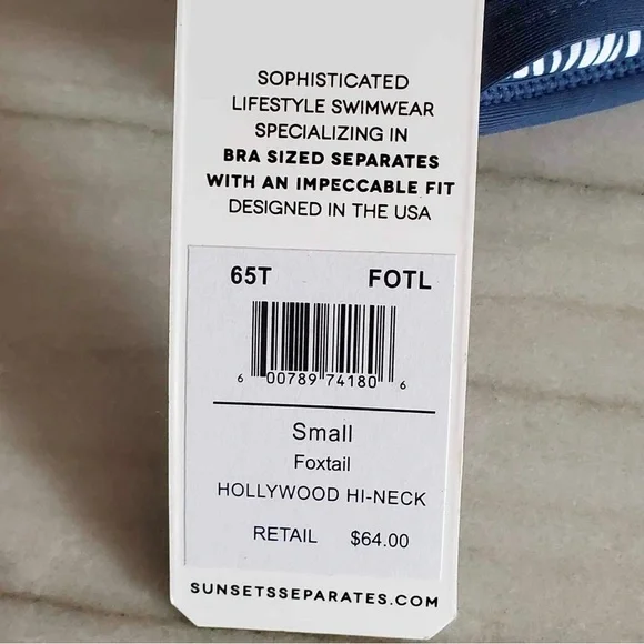 Sunsets Swimwear Foxtail Hollywood High Neck X Back Top - Picture 7 of 8